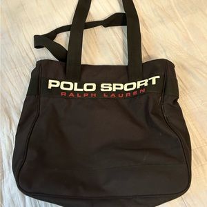 Vintage Black Ralph Lauren Polo Sport Canvas Shoulder Bag